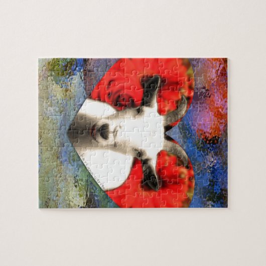 Ziege mit Herz-Puzzlespiel Puzzle (Horizontal)