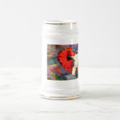 Ziege mit Herzen Stein u. Bierglas (Mittel)