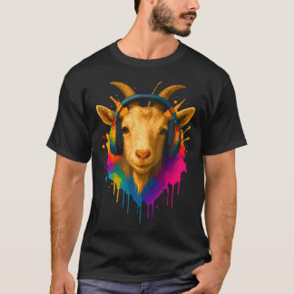 Ziege mit Musik T-Shirt
