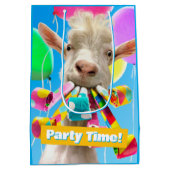 Ziege mit Party-Tröten Mittlere Geschenktüte (Rückseite)