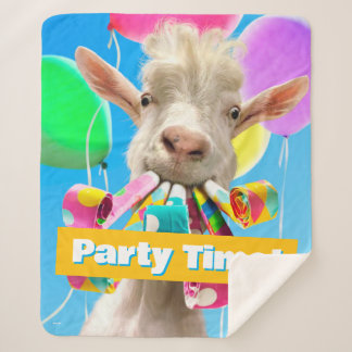 Ziege mit Partybaloons Sherpadecke