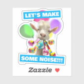 Ziege mit Partyböllern Aufkleber (Blatt)