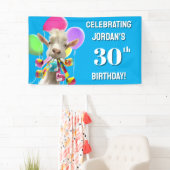 Ziege mit Partyböllern Banner (Insitu)