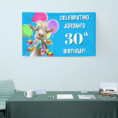Ziege mit Partyböllern Banner (Messeveranstaltung)