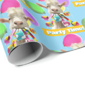 Ziege mit Partyböllern Geschenkpapier (Rolleneckpunkt)