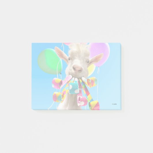 Ziege mit Partyböllern Post-it Klebezettel (Vorderseite)