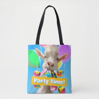 Ziege mit Partyböllern Tasche