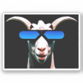 Ziege mit Sonnenbrille-Aufkleber Aufkleber (Vorderseite)