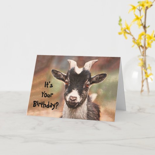 Ziege Niedlich Funny Country Barnyard Karte (Gelbe Blume)