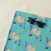 Ziege Niedliche Aquamarine Monogramm Strandtuch (Beispiel)