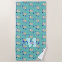 Ziege Niedliche Aquamarine Monogramm