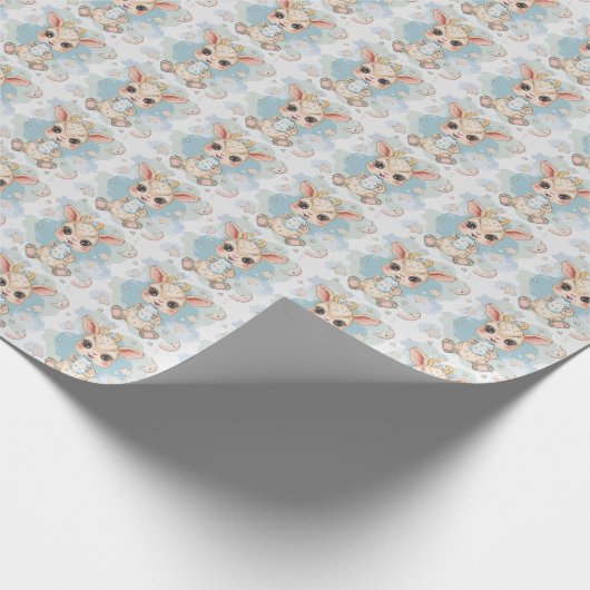 Ziege Niedliches Baby Pastell Wasserfarbmuster Geschenkpapier (Ecke)