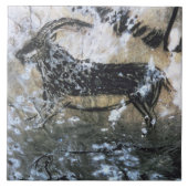 Ziege oder Gämse, Felsenmalerei im schwarzen Raum, Fliese (Vorderseite)