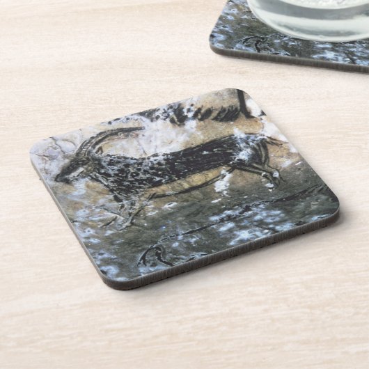 Ziege oder Gämse, Felsenmalerei im schwarzen Raum, Getränkeuntersetzer (Linke Seite)