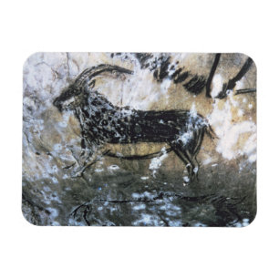 Ziege oder Gämse, Felsenmalerei im schwarzen Raum Magnet