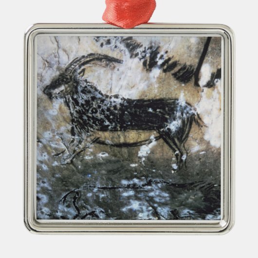 Ziege oder Gämse, Felsenmalerei im schwarzen Raum, Ornament Aus Metall (Vorne)