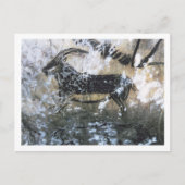 Ziege oder Gämse, Rockmalerei im Schwarzen Raum, Postkarte (Vorderseite)