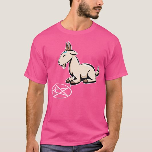 Ziege Pentagram Goth Goat T-Shirt (Vorderseite)