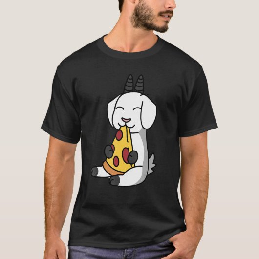 Ziege Pizza Pet T-Shirt (Vorderseite)