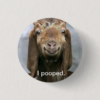 Ziege pooping. button