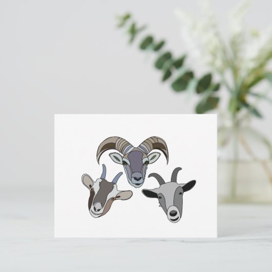 Ziege Postkarte (Stehend Vorderseite)