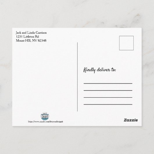 Ziege Postkarte (Rückseite)