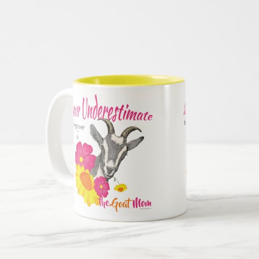 ZIEGE | Power der GOAT-MAMA von GetYerGoat Zweifarbige Tasse (Vorderseite Links)