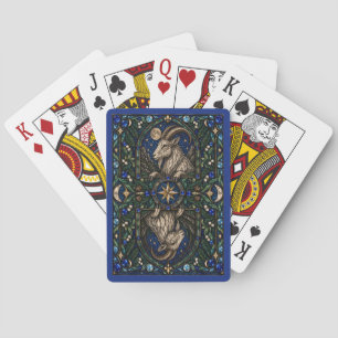 Ziege, Rocky Highland Buntglas Spielkarten
