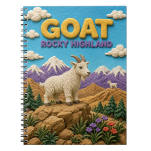 Ziege, Rocky Highland Clay Kunst Notizblock