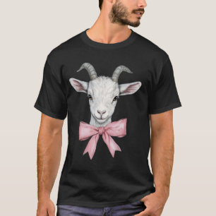 Ziege Rosa Kokette Schleife Zierliche Schleife Süß T-Shirt