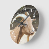 Ziege Runde Wanduhr (Winkel)