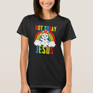 Ziege Satanic heute nicht Jesus Rainbow Satanismus T-Shirt