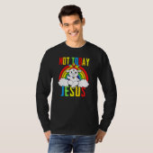 Ziege Satanic heute nicht Jesus Rainbow Satanismus T-Shirt (Vorne ganz)