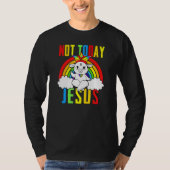 Ziege Satanic heute nicht Jesus Rainbow Satanismus T-Shirt (Vorderseite)