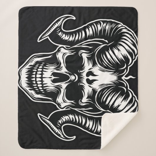 Ziege Schädelkopf Sherpadecke (Vorderseite)