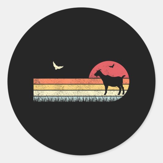 Ziege-Silhouette Ziegen Mama Ziegen Vater Farm Runder Aufkleber (Vorderseite)