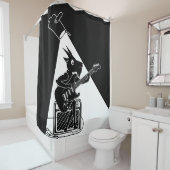 Ziege spielt eine E-Gitarre Duschvorhang (Beispiel)