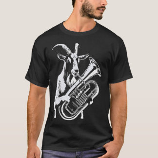 Ziege spielt Tuba-Musik-Tier T-Shirt