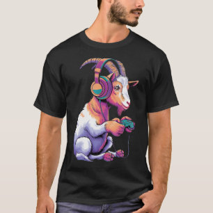 Ziege Stofftier Ziegen Kopfhörer Video T-Shirt