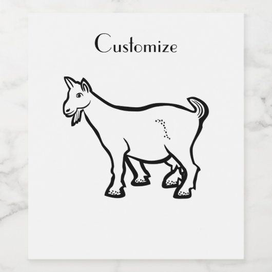 Ziege Thunder_Cove Weinetikett (Einzelnes Label)