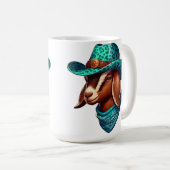 Ziege tragen einen stilistischen Cowboy-Hut und Ba Kaffeetasse (VorderseiteRechts)