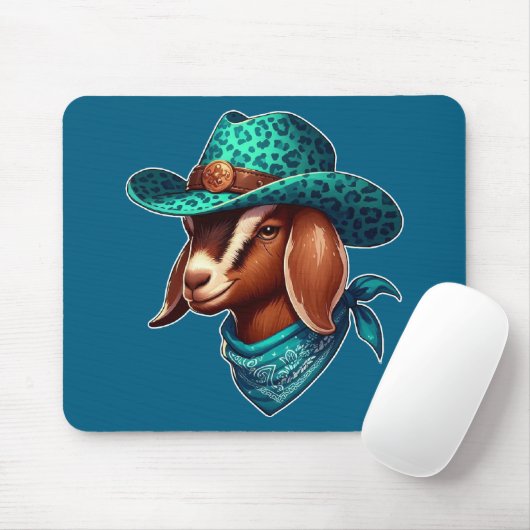 Ziege tragen einen stilistischen Cowboy-Hut und Ba Mousepad (Mit Mouse)