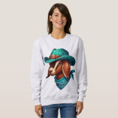 Ziege tragen einen stilistischen Cowboy-Hut und Ba Sweatshirt (Vorne ganz)