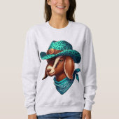 Ziege tragen einen stilistischen Cowboy-Hut und Ba Sweatshirt (Vorderseite)