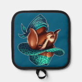 Ziege tragen einen stilistischen Cowboy-Hut und Ba Topflappen (Vorderseite)