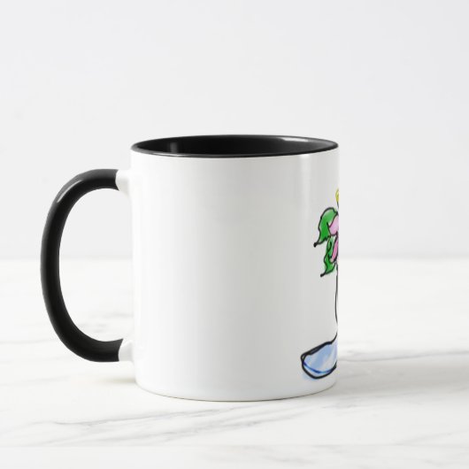 Ziege und Blumen Tasse (Links)