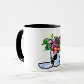 Ziege und Blumen Tasse (Vorderseite Links)