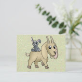 Ziege und Hase Postkarte (Stehend Vorderseite)