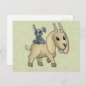 Ziege und Hase Postkarte (Vorne/Hinten)