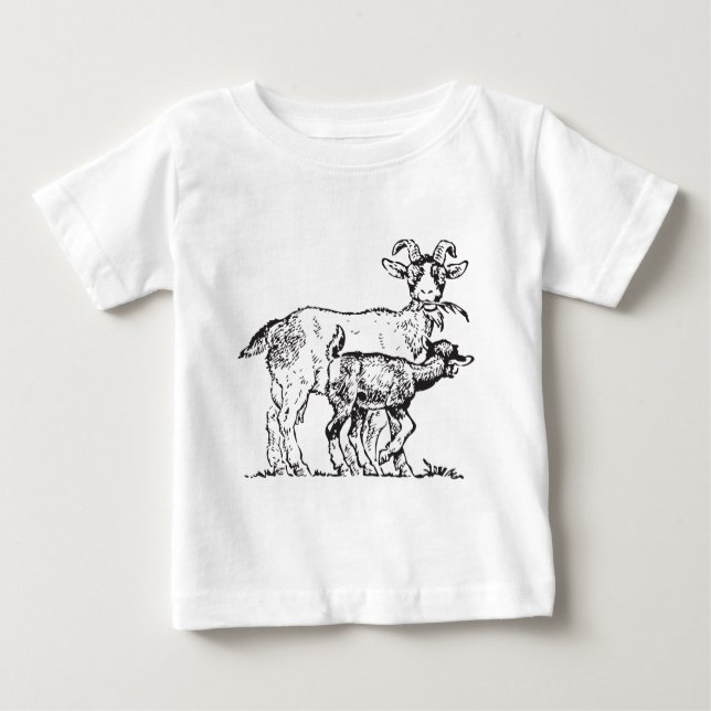 Ziege und Kind Baby T-shirt (Vorderseite)